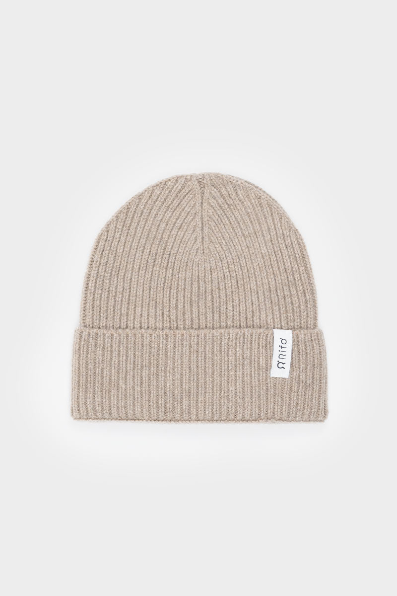 Men Women Recycled Cashmere Beanie Marcello Beige - Rifò