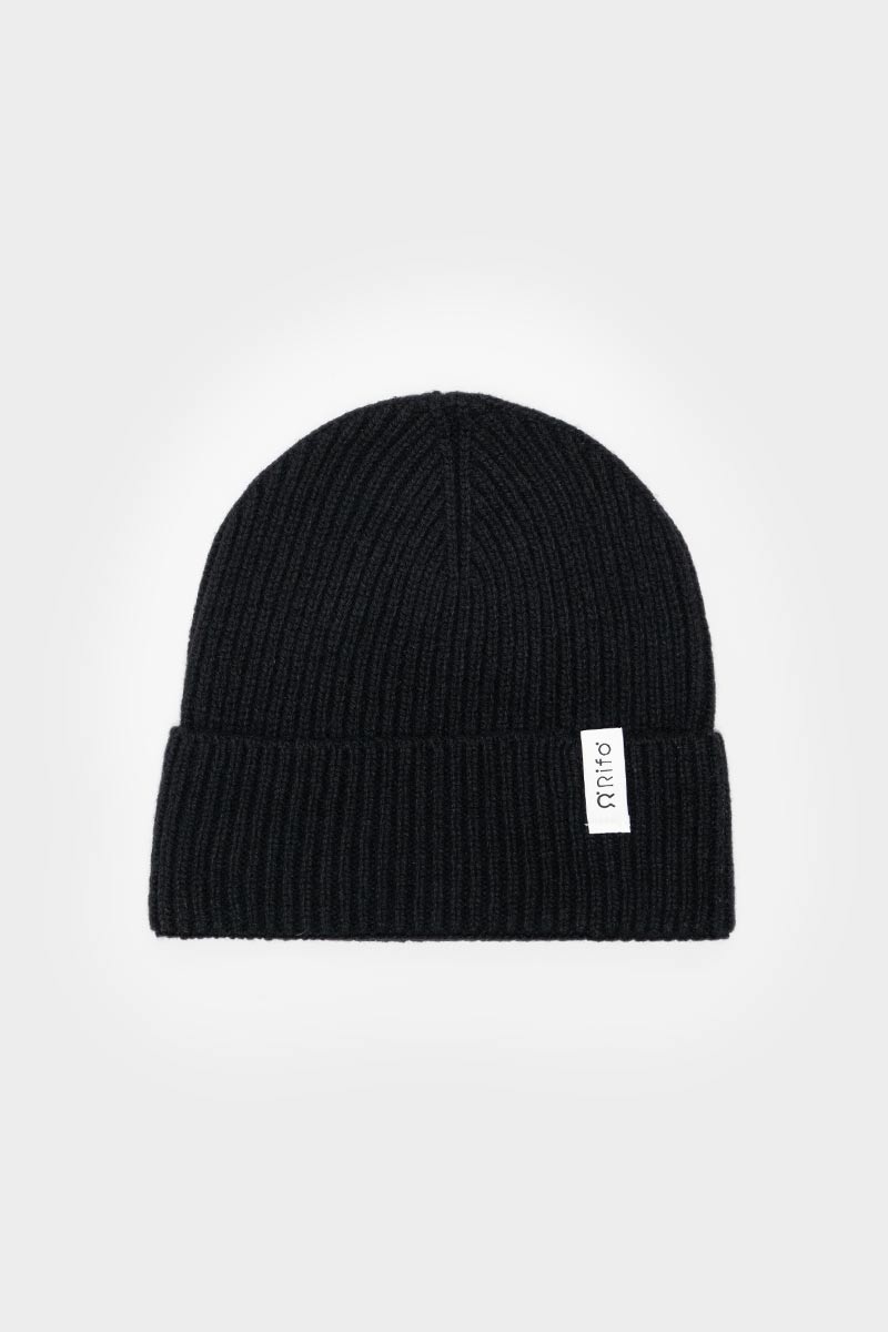 帽子 FILTH CASHMERE BIG BEANIE / CORE BLK Men Women Recycled Cashmere Beanie Marcello Black - Rifò