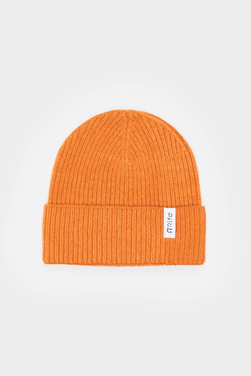 Arancio Becco D'oca | Cappello cashmere rigenerato