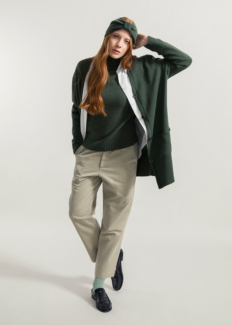 Verde Foresta | Cardigan Donna Cashmere Rigenerato Claudia