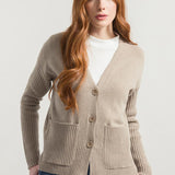 Beige Sabbia | Cardigan Donna Cashmere Rigenerato Fiorenza