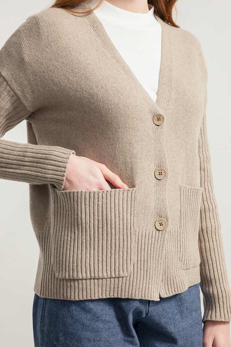 Beige Sabbia | Cardigan Donna Cashmere Rigenerato Fiorenza