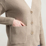 Beige Sabbia | Cardigan Donna Cashmere Rigenerato Fiorenza