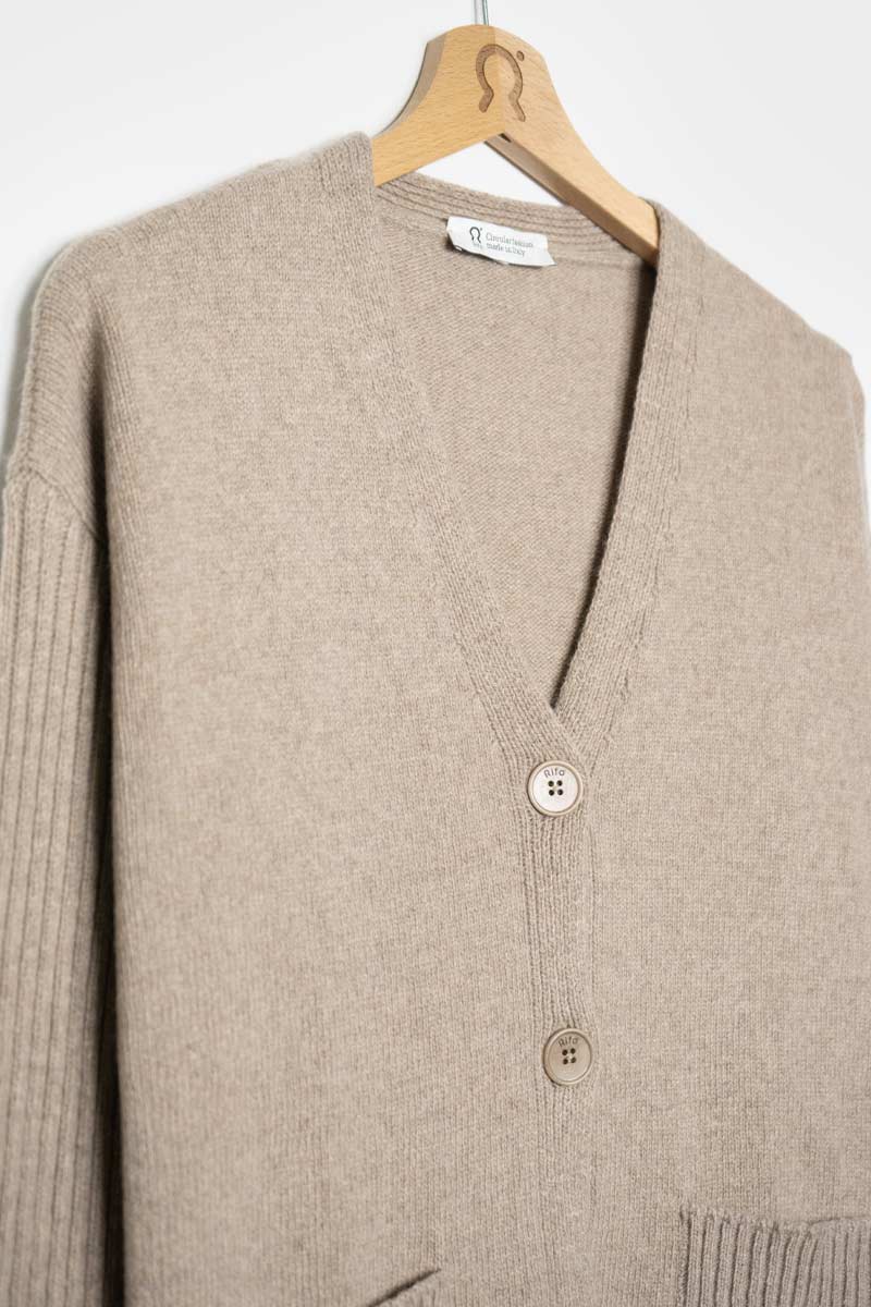 Beige Sabbia | Cardigan Donna Cashmere Rigenerato Fiorenza