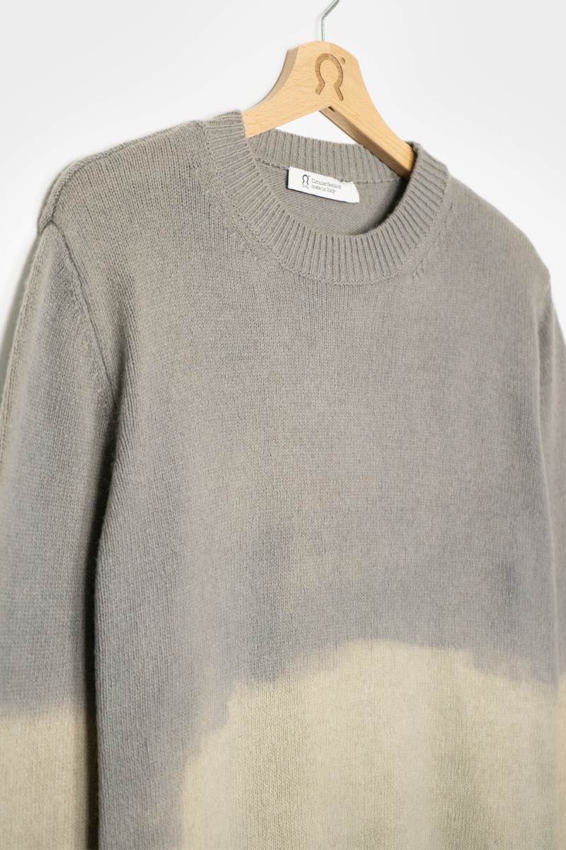 Grigio-Verde | Maglia Uomo Cashmere Rigenerato Folco