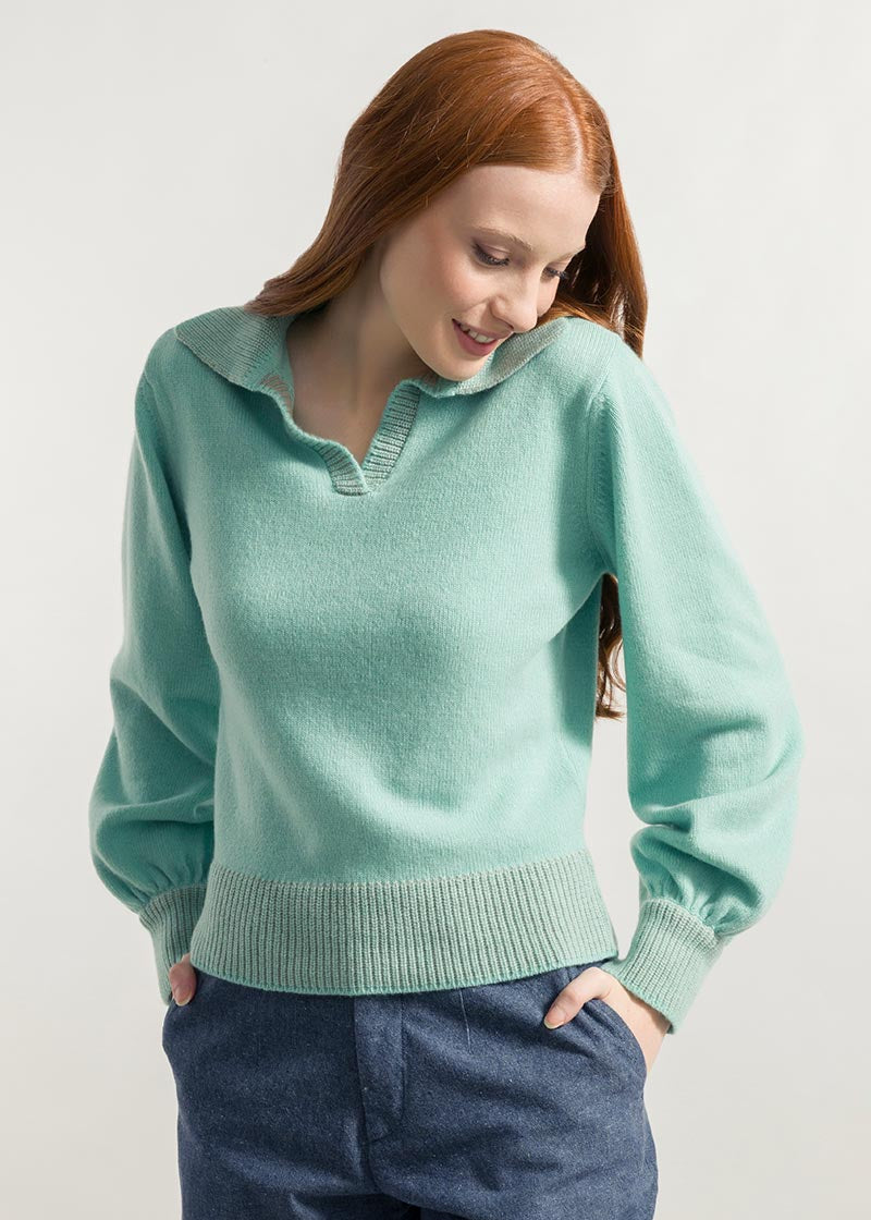 Verde Menta | Maglia Donna Cashmere Rigenerata Chiara