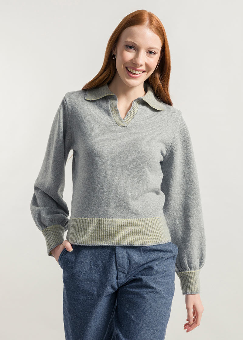 Grigio Calce | Maglia Donna Cashmere Rigenerata Chiara