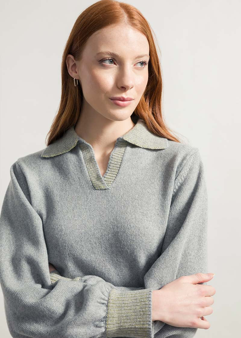 Grigio Calce | Maglia Donna Cashmere Rigenerata Chiara