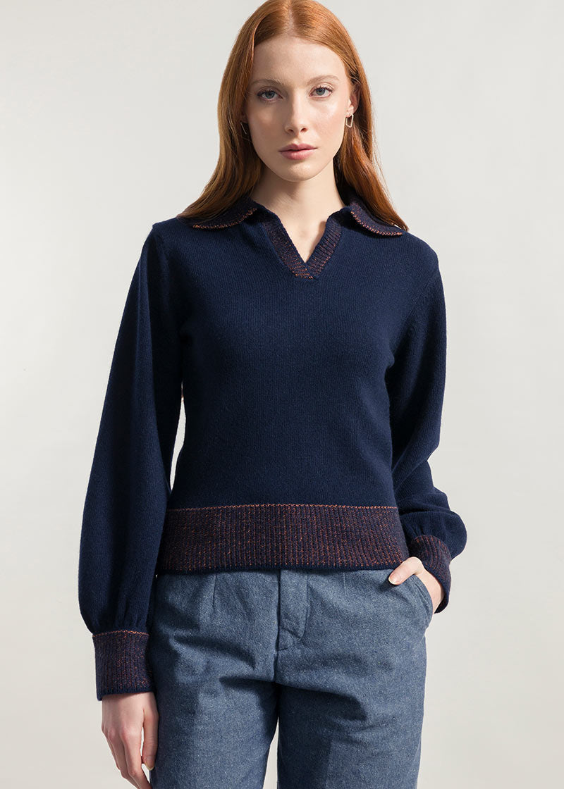 Blu Mora | Maglia Donna Cashmere Rigenerata Chiara