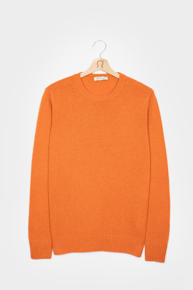 Arancio Becco D'oca | Maglione Uomo paricollo cashmere rigenerato