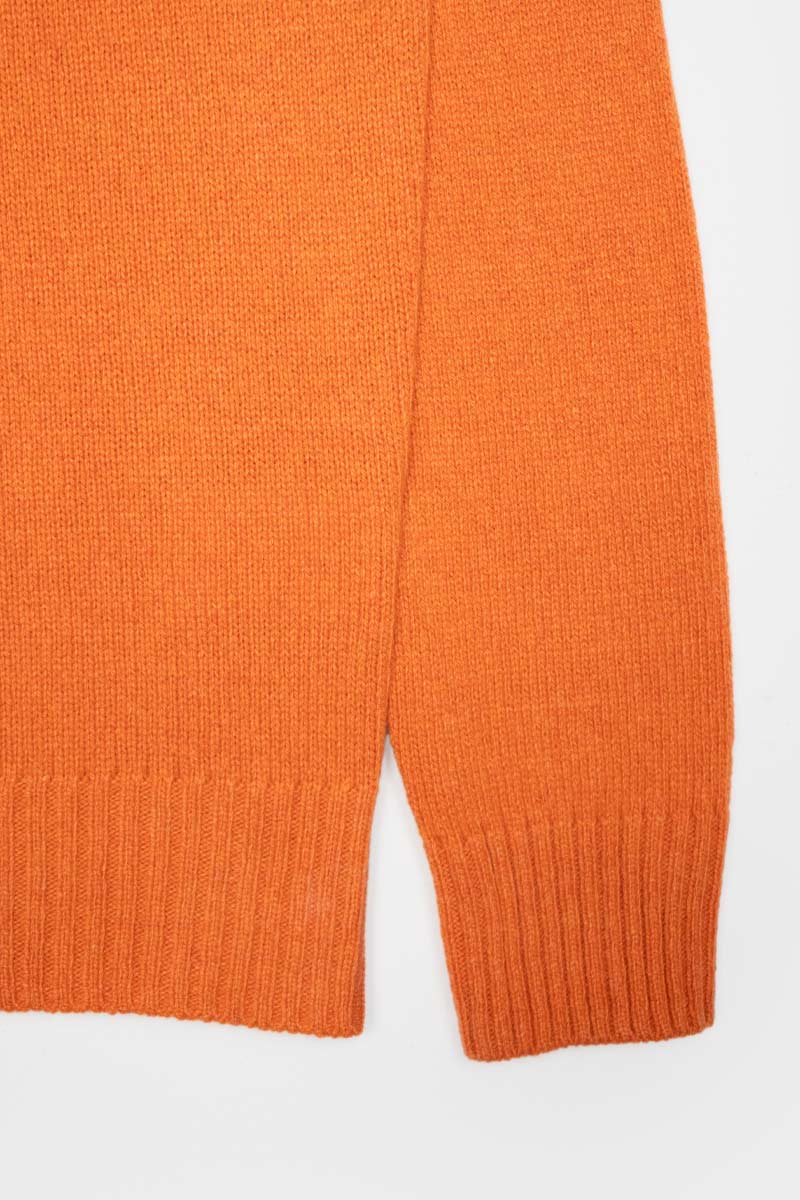 Arancio Becco D'oca | Maglione Uomo paricollo cashmere rigenerato