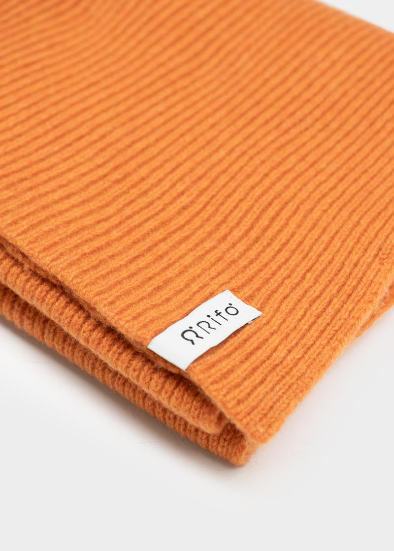 Arancio Becco d'Oca | Sciarpa Costine cashmere rigenerato Federico