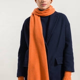 Arancio Becco d'Oca | Sciarpa Costine cashmere rigenerato Federico