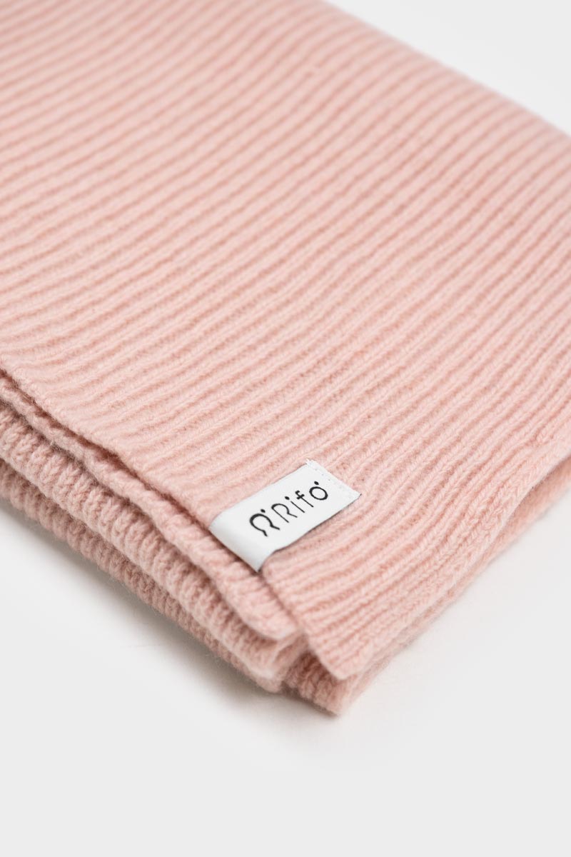 Rosa Quarzo | Sciarpa Costine cashmere rigenerato Federico