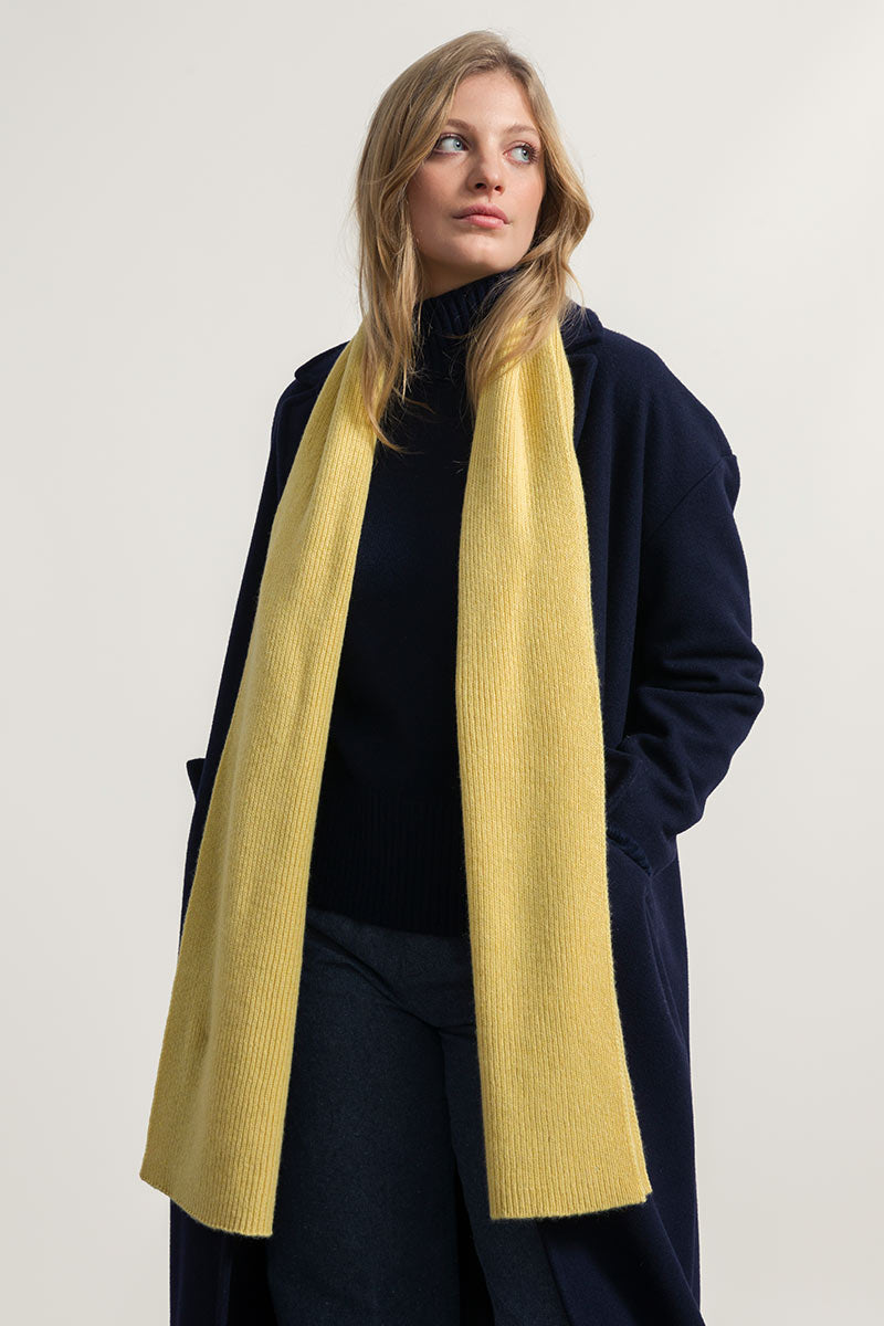 Giallo Cedro | Sciarpa Costine cashmere rigenerato Federico