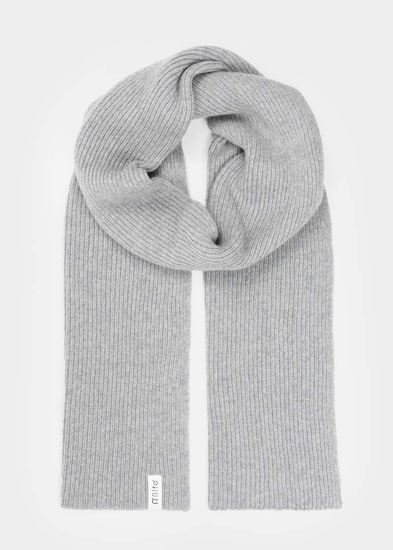 Grigio Calce | Sciarpa Costine cashmere rigenerato Federico