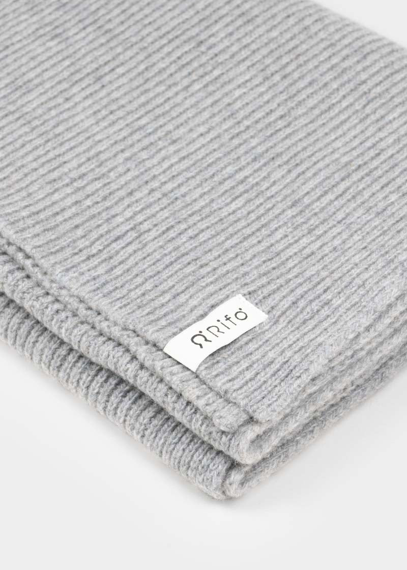 Grigio Calce | Sciarpa Costine cashmere rigenerato Federico