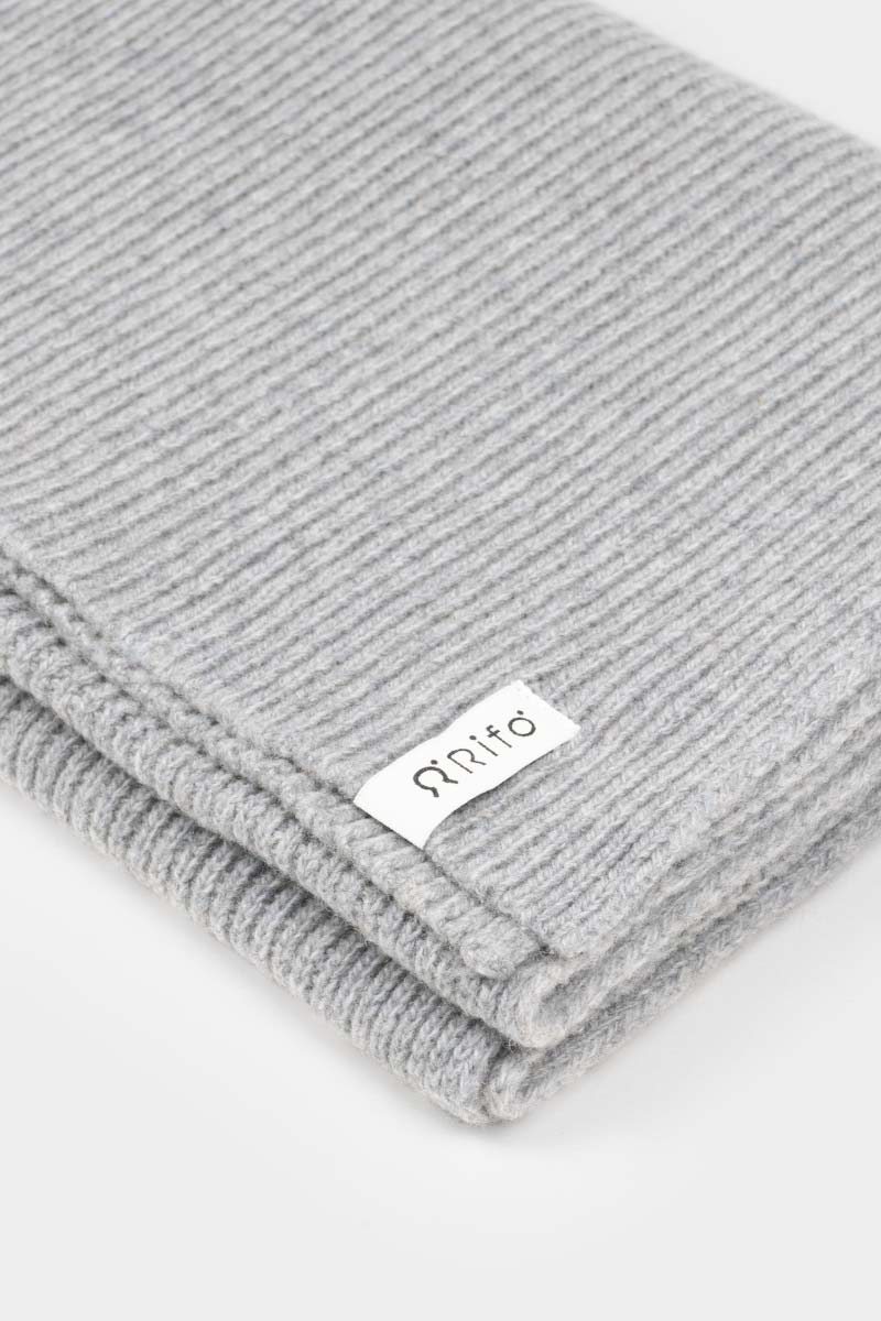 Grigio Calce | Sciarpa Costine cashmere rigenerato Federico