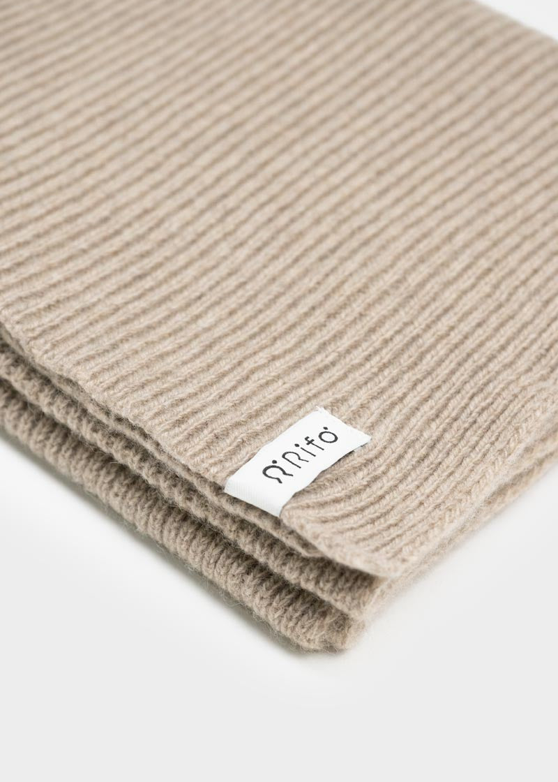 Beige Sabbia | Sciarpa Costine cashmere rigenerato Federico