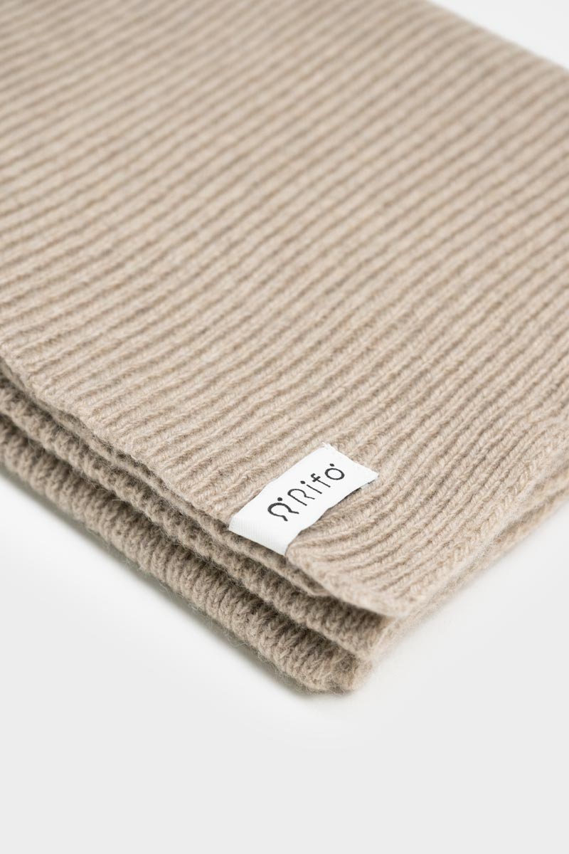 Beige Sabbia | Sciarpa Costine cashmere rigenerato Federico