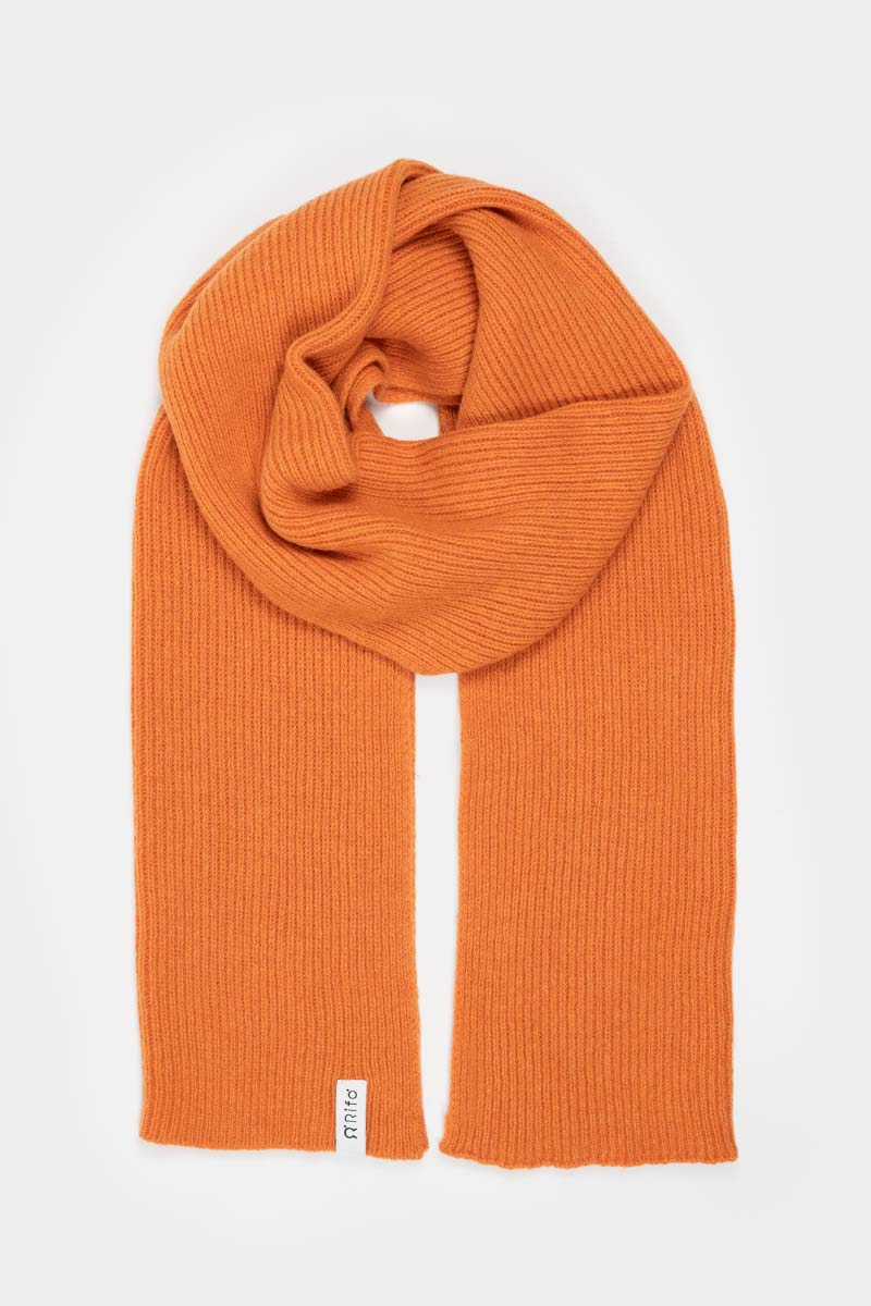 Arancio Becco d'Oca | Sciarpa Costine cashmere rigenerato Federico