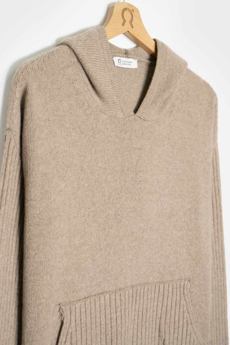 Beige Sabbia | Felpa Donna Cashmere Rigenerato Fiona