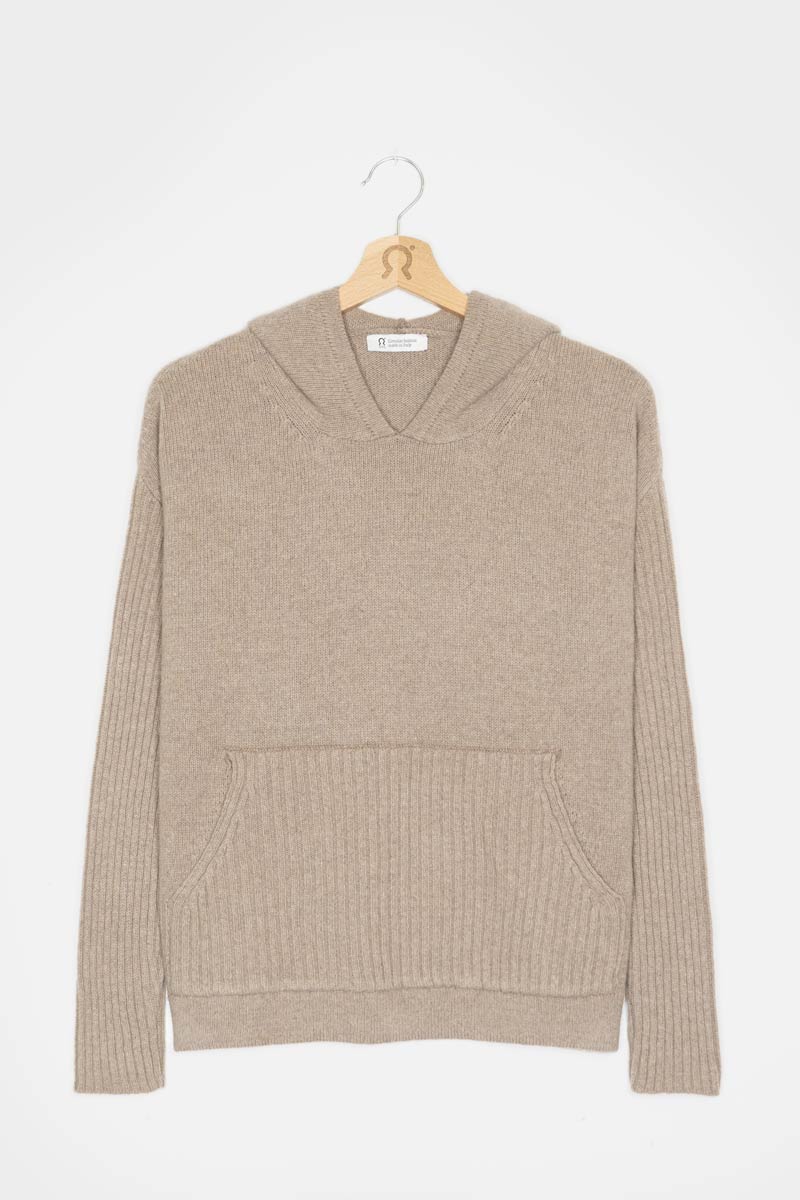 Beige Sabbia | Felpa Donna Cashmere Rigenerato Fiona