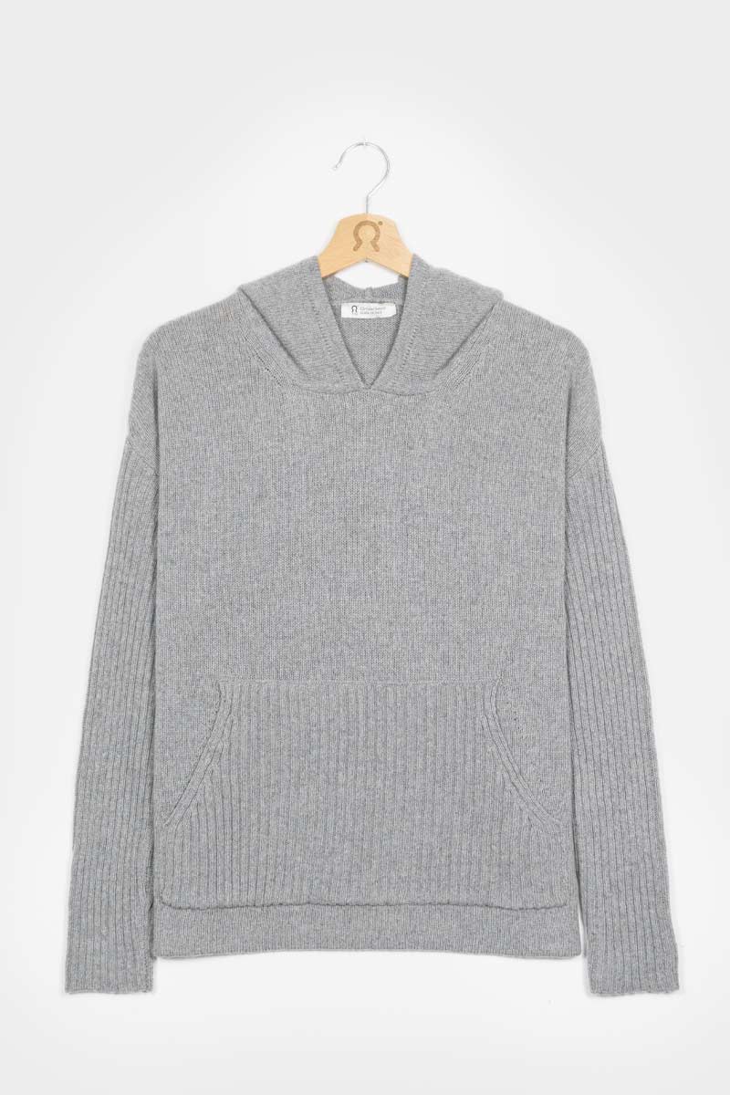 Grigio Calce | Felpa Donna Cashmere Rigenerato Fiona