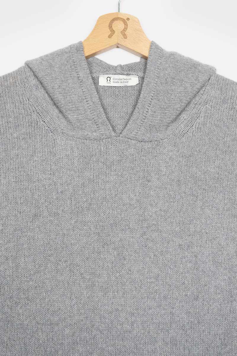 Grigio Calce | Felpa Donna Cashmere Rigenerato Fiona