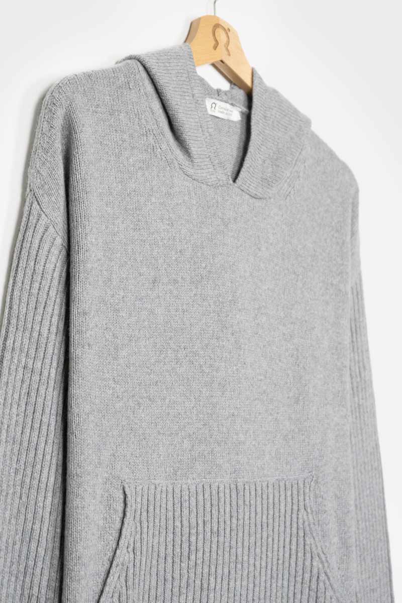 Grigio Calce | Felpa Donna Cashmere Rigenerato Fiona