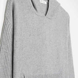 Grigio Calce | Felpa Donna Cashmere Rigenerato Fiona