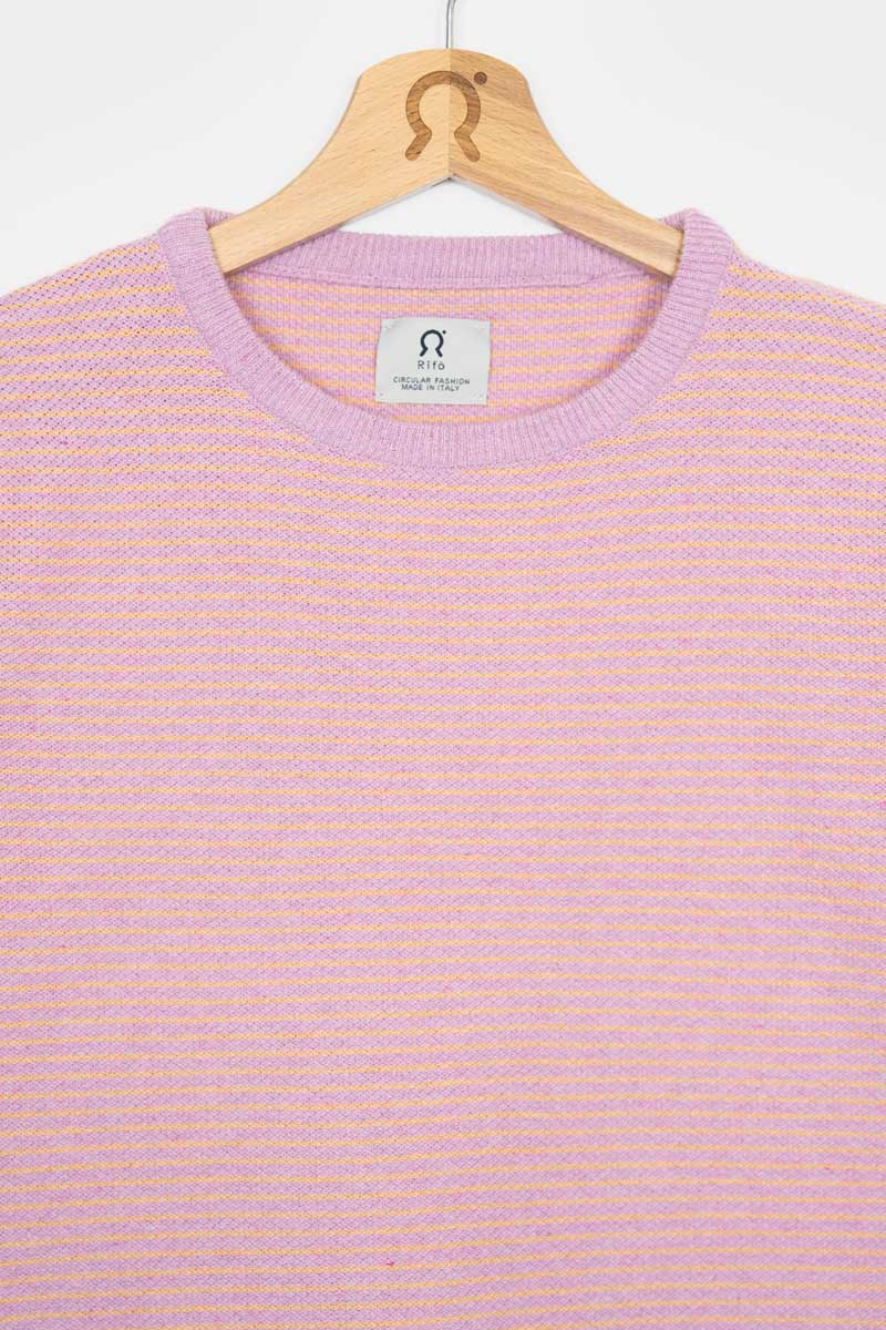 Rosa Magnolia + Arancio Papaya | Maglia Maniche Corte Cotone Rigenerato