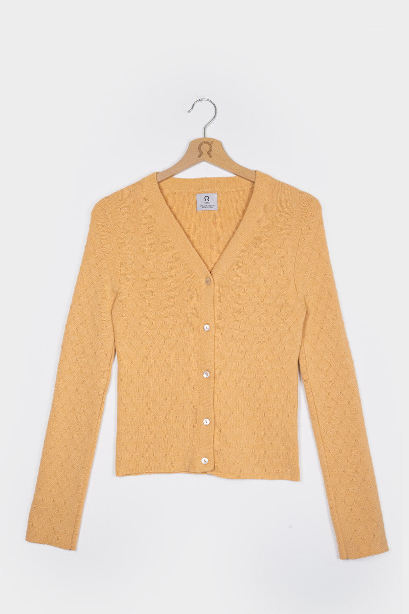 Arancio Papaya | Cardigan Donna Cotone Rigenerato