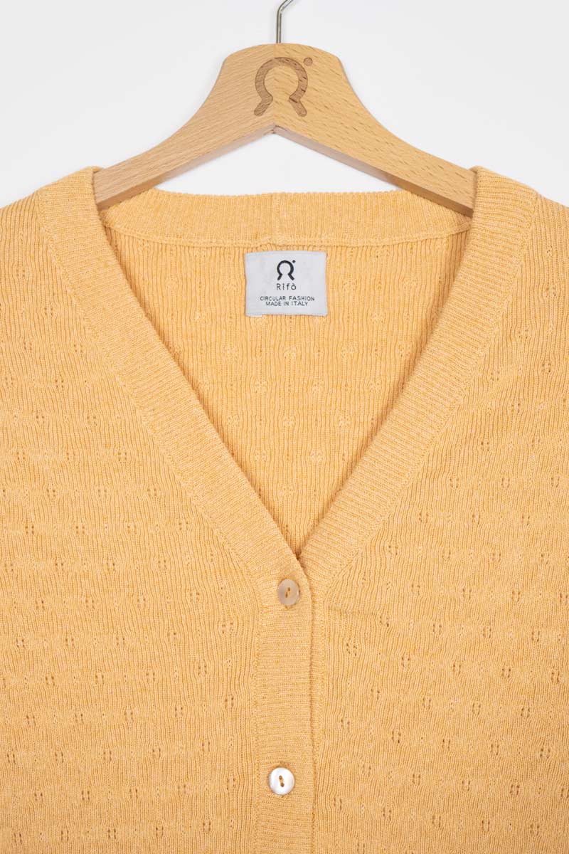 Arancio Papaya | Cardigan Donna Cotone Rigenerato