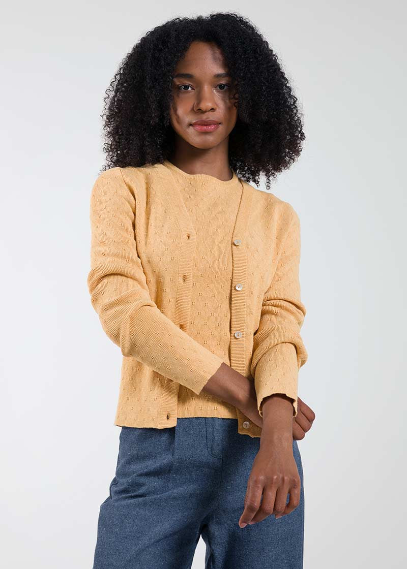 Arancio Papaya | Cardigan Donna Cotone Rigenerato