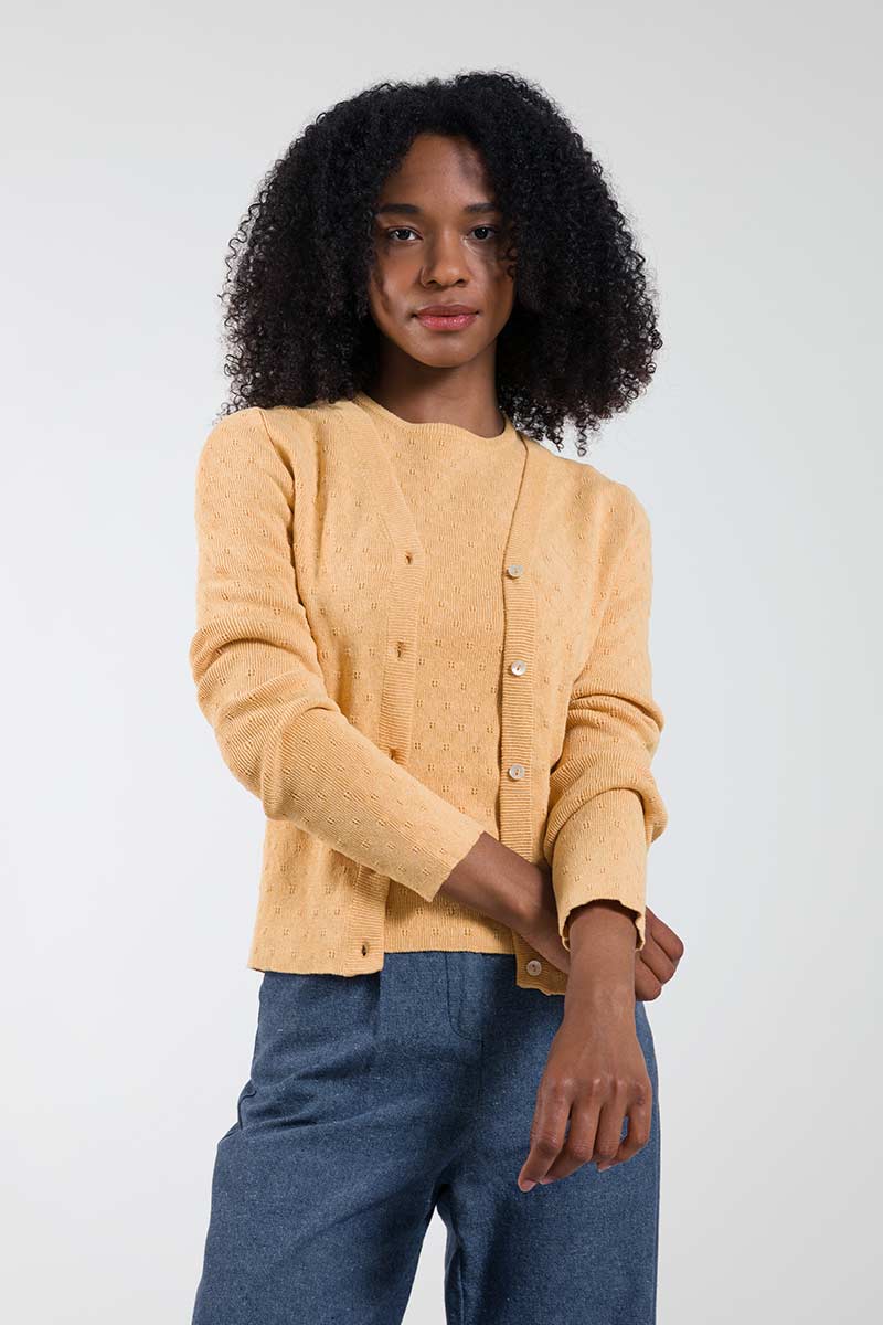 Arancio Papaya | Cardigan Donna Cotone Rigenerato