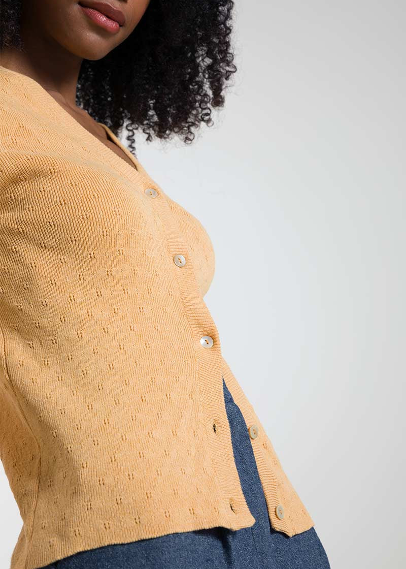 Arancio Papaya | Cardigan Donna Cotone Rigenerato