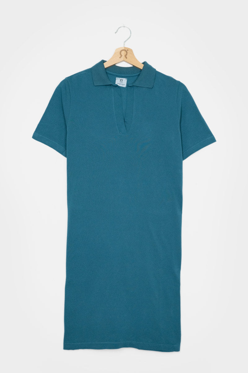 Verde Pavone | Vestito Polo Donna Cotone Rigenerato