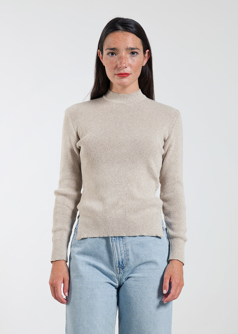 Beige Avena | Maglia Donna Cotone Rigenerato Audrey