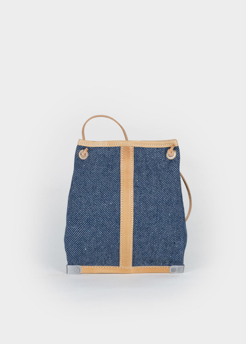 Denim/Naturale | Mini bag sostenibile Tommaso Cecchi de Rossi x Rifò