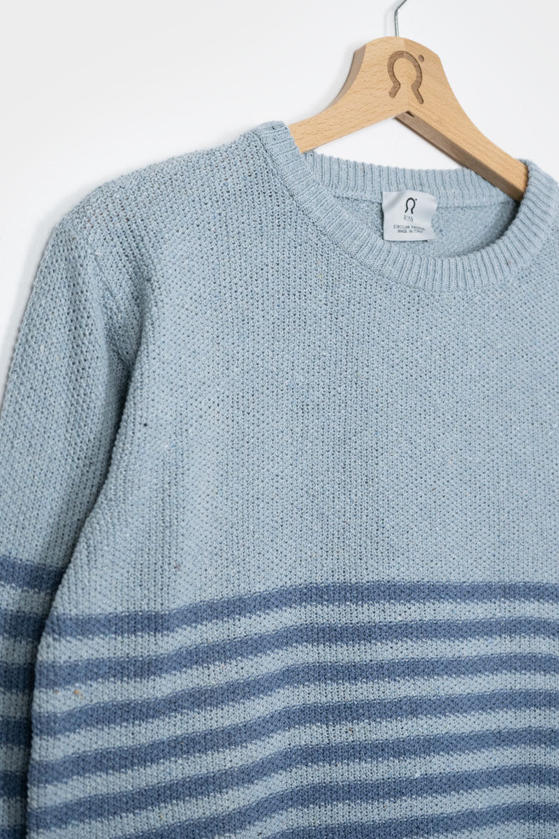 Azzurro Mediterraneo | Maglia righe Jeans Rigenerato Pablo