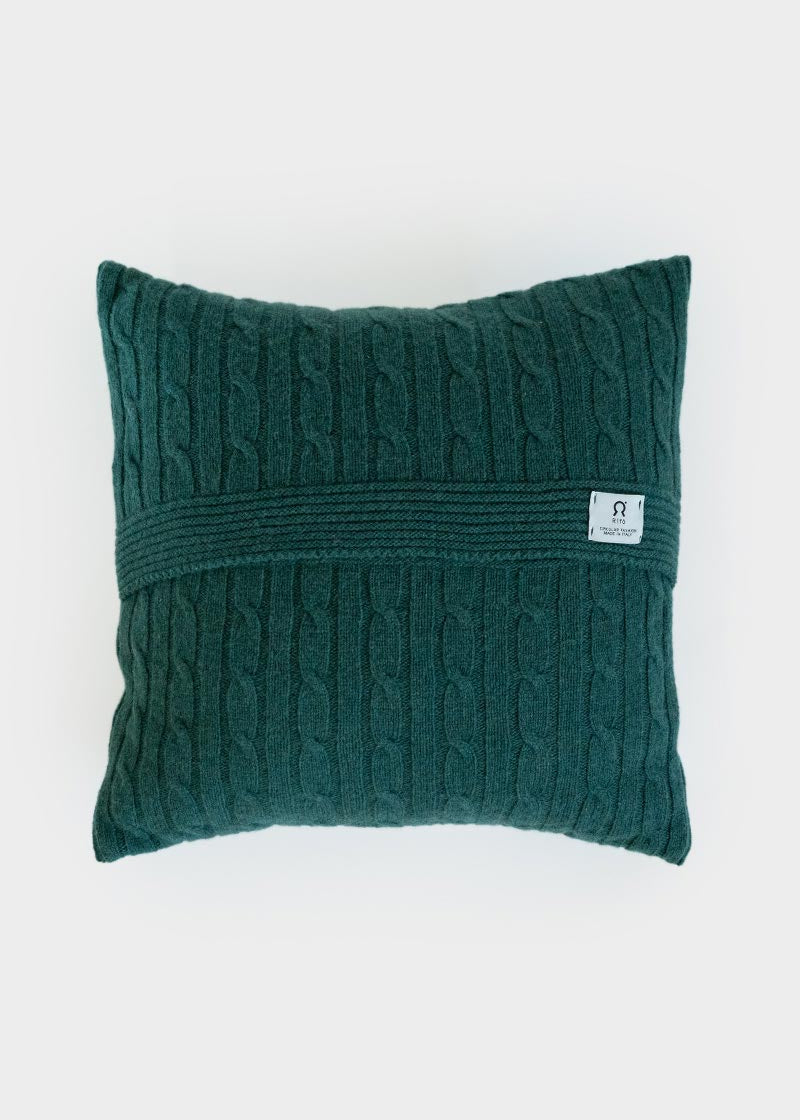 Verde Serpentino | Copricuscino Cashmere Rigenerato