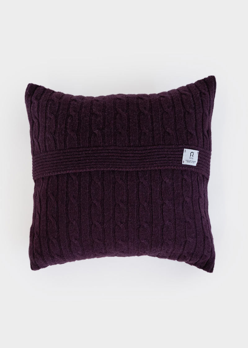 Viola Mosto | Copricuscino trecce cashmere rigenerato