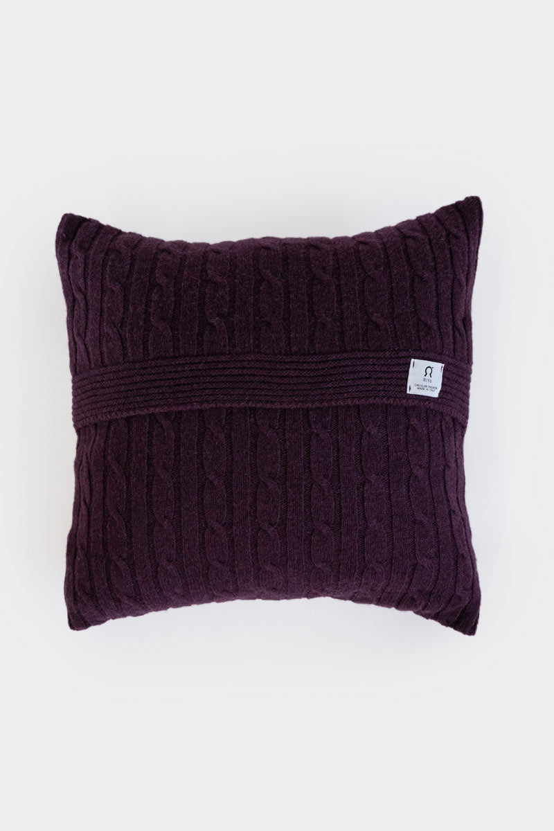 Viola Mosto | Copricuscino trecce cashmere rigenerato