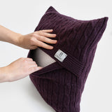 Viola Mosto | Copricuscino trecce cashmere rigenerato