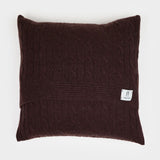 Marrone Caffè | Copricuscino trecce cashmere rigenerato