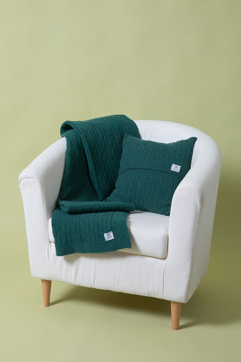 Verde Serpentino | Copricuscino Cashmere Rigenerato