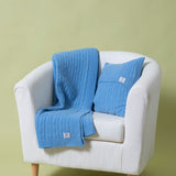 Azzurro Ortensia | Copricuscino trecce cashmere rigenerato