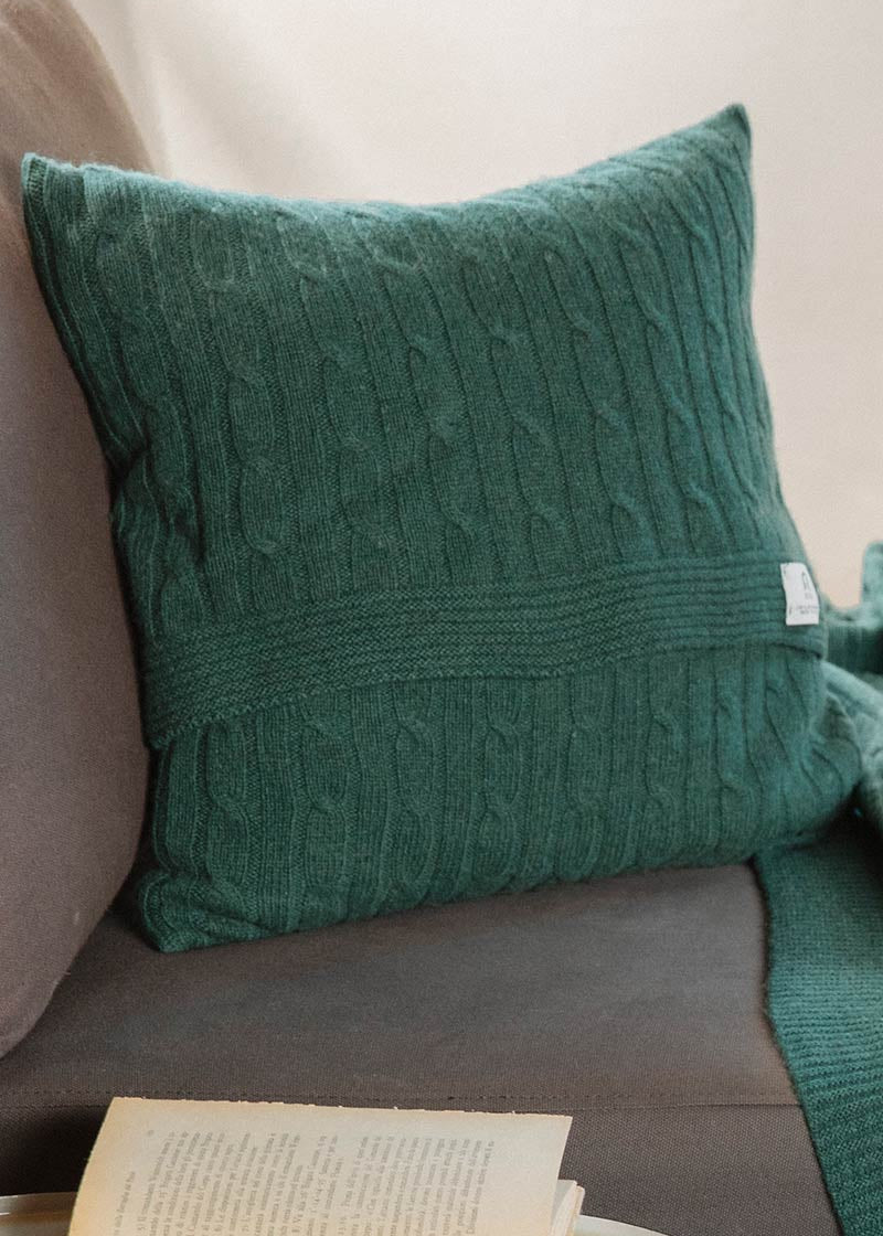 Verde Serpentino | Copricuscino Cashmere Rigenerato