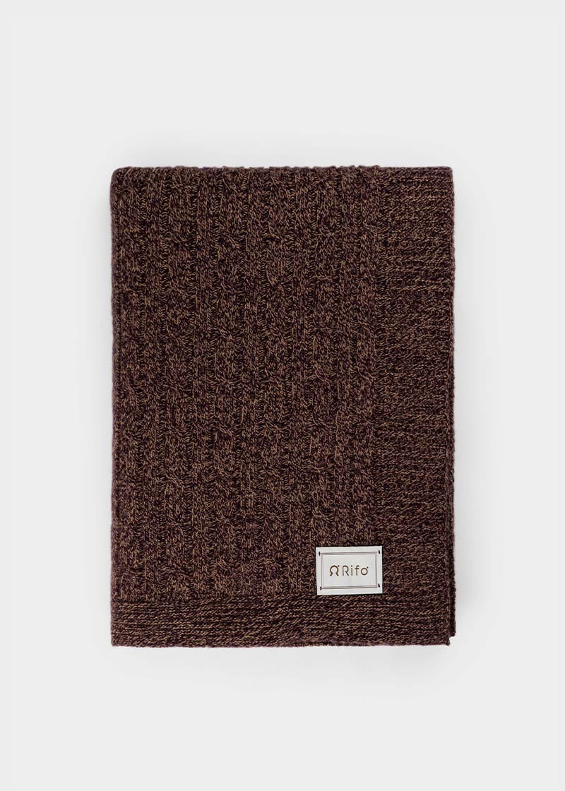 Coperta Cashmere Rigenerato Elide Mouline Viola - Rifò Lab moda circolare made in Italy